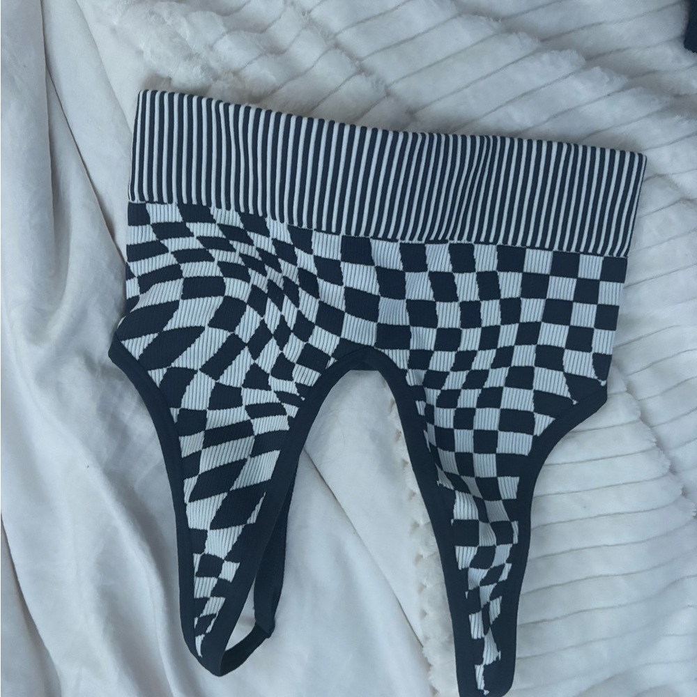 Garage Black and White Checkered Top